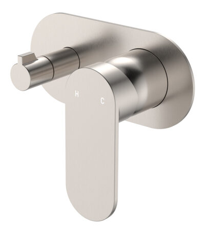 Empire Slim Wall Diverter Mixer, Large Oval Plate, Horizontal, Brushed Nickel