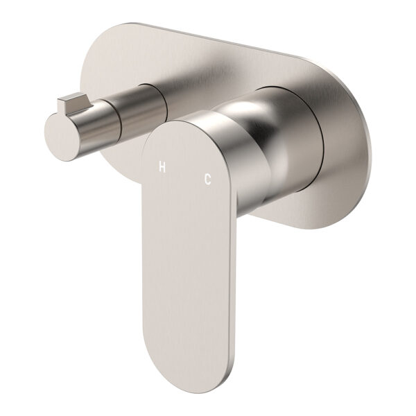 Empire Slim Wall Diverter Mixer, Large Oval Plate, Horizontal, Brushed Nickel