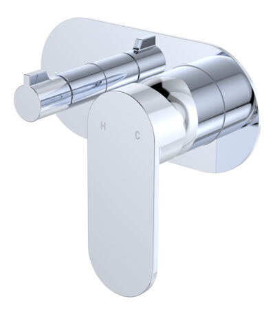 Empire Slim Wall Diverter Mixer, Large Oval Plate, Horizontal, Chrome