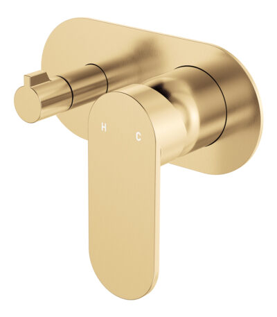 Empire Slim Wall Diverter Mixer, Large Oval Plate, Horizontal, Urban Brass
