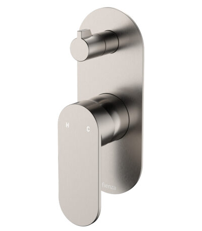 Empire Slim Wall Diverter Mixer, Large Oval Plate, Vertical, Brushed Nickel