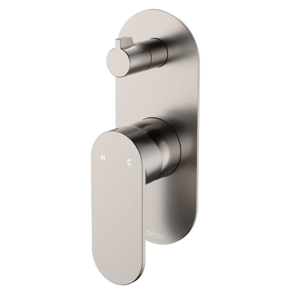 Empire Slim Wall Diverter Mixer, Large Oval Plate, Vertical, Brushed Nickel