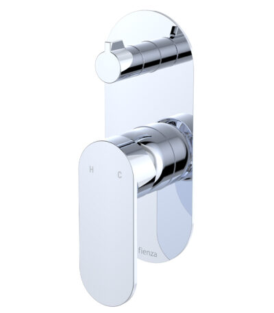 Empire Slim Wall Diverter Mixer, Large Oval Plate, Vertical, Chrome