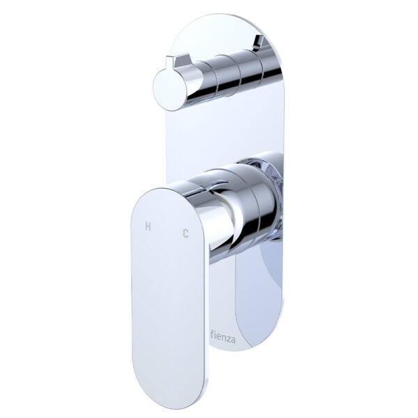 Empire Slim Wall Diverter Mixer, Large Oval Plate, Vertical, Chrome