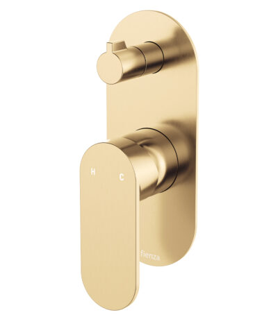 Empire Slim Wall Diverter Mixer, Large Oval Plate, Vertical, Urban Brass