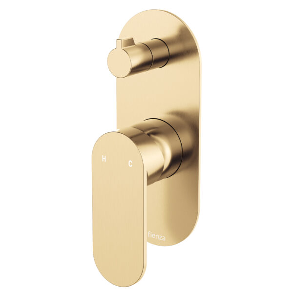 Empire Slim Wall Diverter Mixer, Large Oval Plate, Vertical, Urban Brass