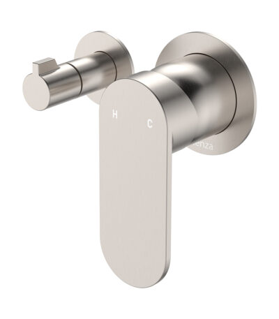 Empire Slim Wall Diverter Mixer, Small Round Plates, Horizontal, Brushed Nickel