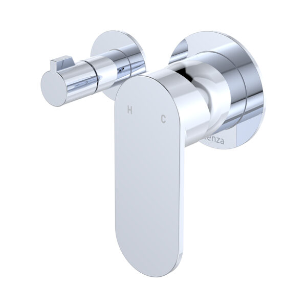 Empire Slim Wall Diverter Mixer, Small Round Plates, Horizontal, Chrome