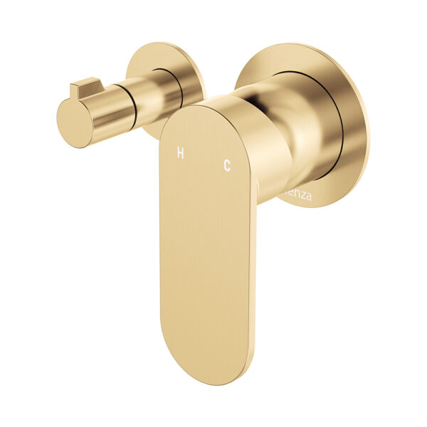 Empire Slim Wall Diverter Mixer, Small Round Plates, Horizontal, Urban Brass