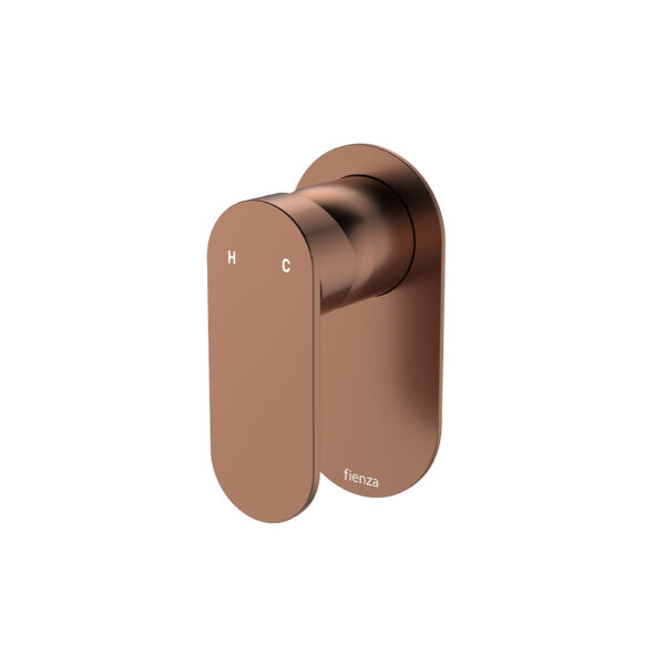 Empire Slim Wall Mixer, Oval Plate, Brushed Copper