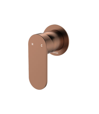 Empire Slim Wall Mixer, Round Plate, Brushed Copper