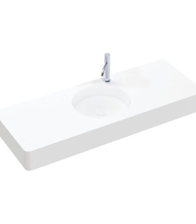 Encanto 1200 Solid Surface Wall Basin, Centre Bowl, 1 Tap Hole