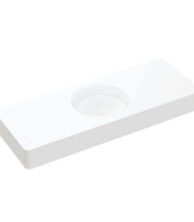 Encanto 1200 Solid Surface Wall Basin, Centre Bowl, No Tap Hole