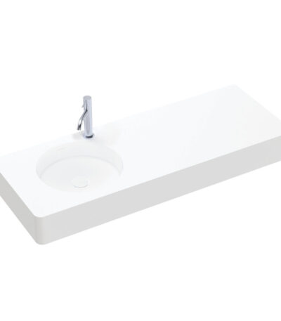 Encanto 1200 Solid Surface Wall Basin, Left-Hand Bowl, 1 Tap Hole