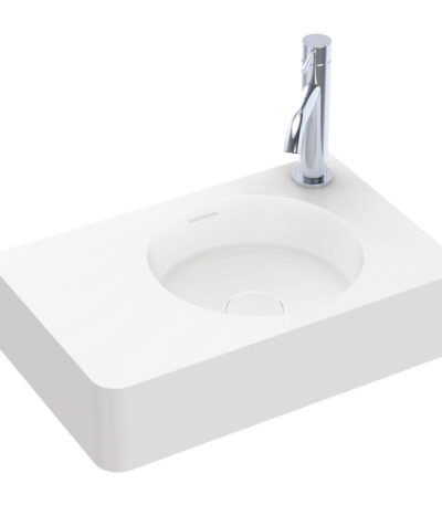 Encanto 470 Solid Surface Wall Basin, 1 Tap Hole