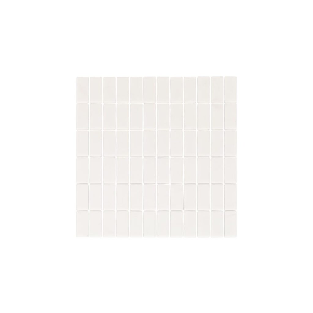 Esashi Rectangle Glass Mosaic Tile - Matte White