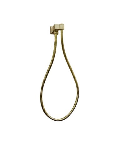 Esperia Brushed Yellow Gold Square Shower Holder Wall Connector & Hose