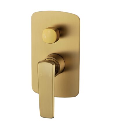 Esperia Brushed Yellow Gold Wall Mixer with Diverter