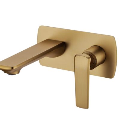 Esperia Brushed Yellow Gold Wall Mixer With Spout