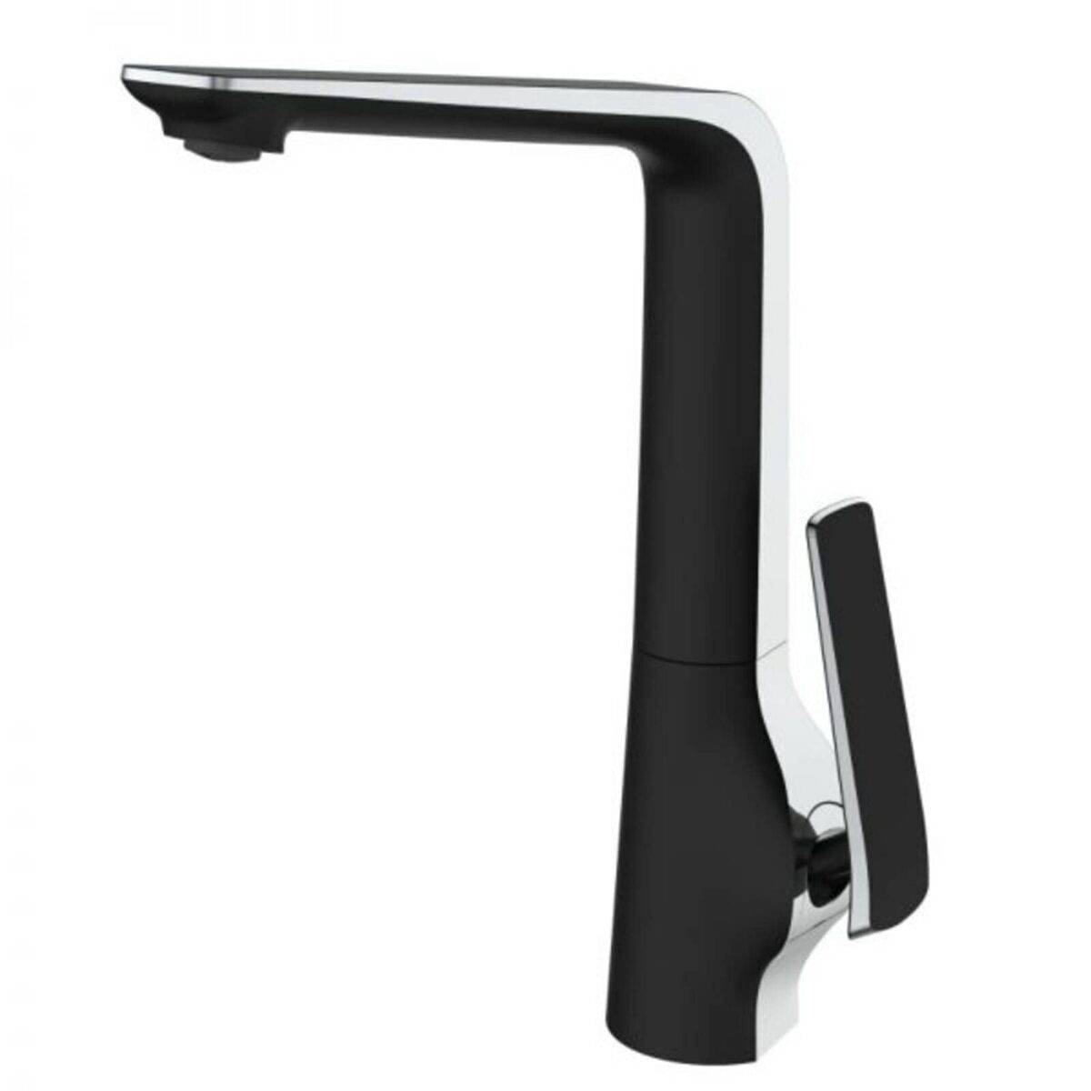 Esperia Chrome & Matt Black Solid Brass Tall Basin Mixer for kitchen | KT33.04-1