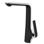 Esperia Chrome & Matt Black Solid Brass Tall Basin Mixer for kitchen | KT33.04-1