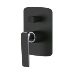 Esperia Matte Black & Chrome Wall Mixer with Diverter | WMD45.03