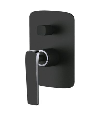 Esperia Matte Black & Chrome Wall Mixer with Diverter | WMD45.03