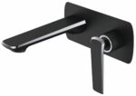 Esperia Matte Black & Chrome Wall Mixer With Spout