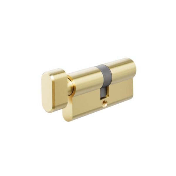 Euro Cylinder Single (Key/Turn) 70mm - Brushed Brass