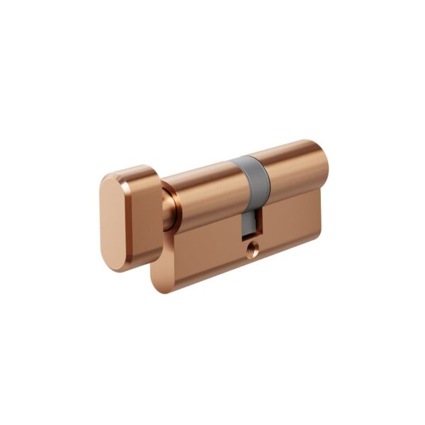 Euro Cylinder Single (Key/Turn) 70mm - Brushed Copper