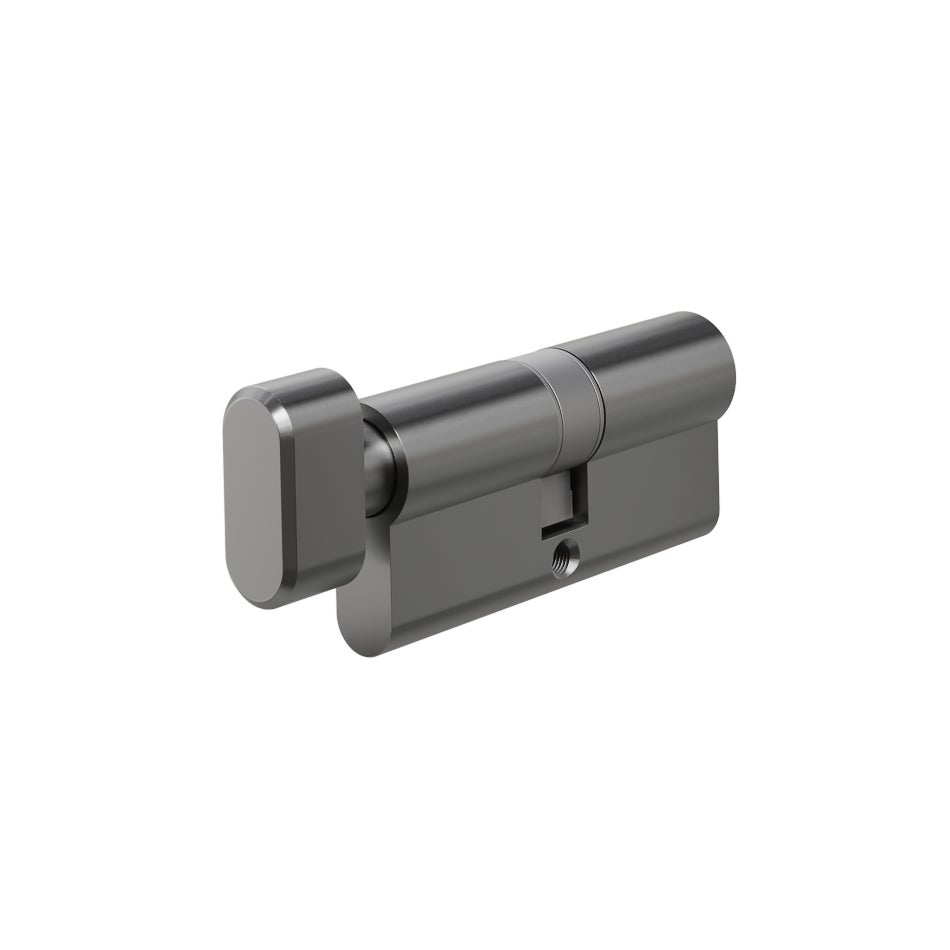 Euro Cylinder Single (Key/Turn) 70mm - Brushed Gunmetal