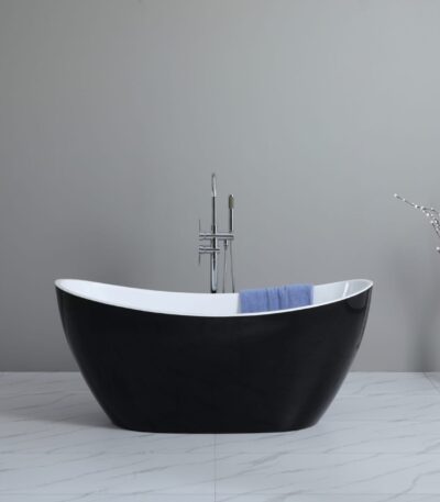 Evie Freestanding Bathtub - Gloss Black - No Overflow - 1500mm | EBT1500B