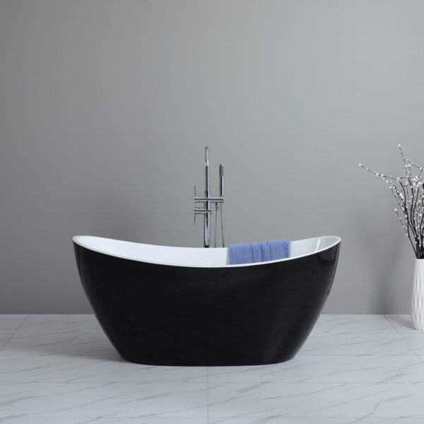 Evie Freestanding Bathtub - Gloss Black - No Overflow - 1500mm | EBT1500B