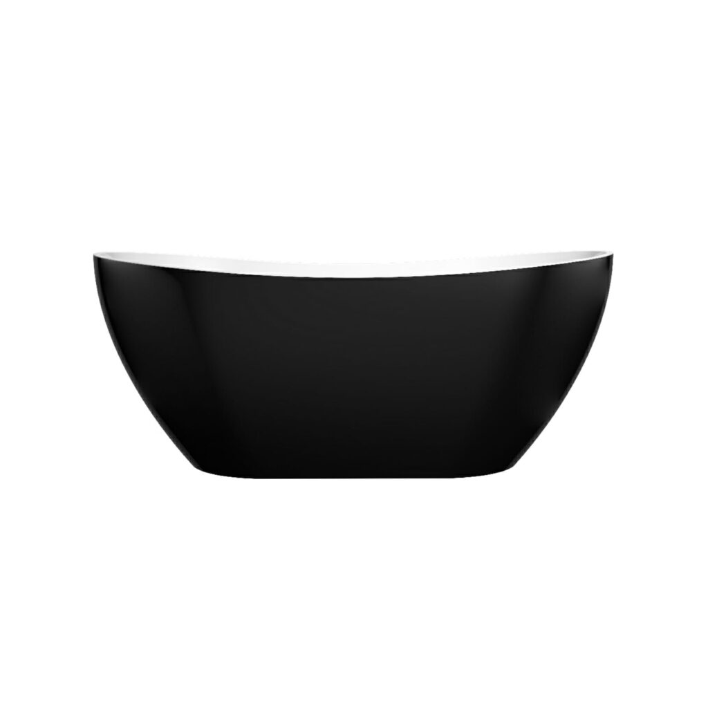 Evie Oval Freestanding Bathtub - Acrylic Gloss Black - 1660mm | EBT1660B