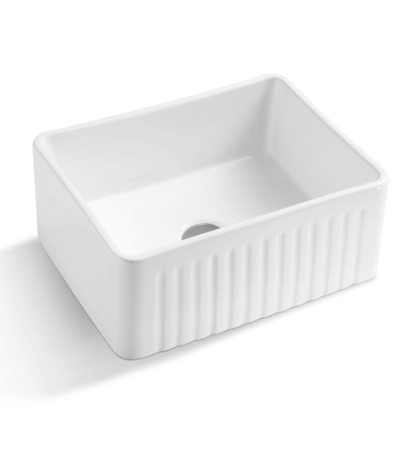 Fermentale Ceramic Kitchen Sink - Single Bowl - Gloss White - 615x455x256mm | KCSS610