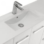 FIENZA 75D DELGADO SLIM WALL HUNG VANITY 750 LEFT/RIGHT HAND DRAWERS GLOSS WHITE - Urban Designs Bathroom and Kitchen