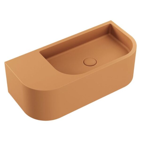 Fienza Blanca Concrete Wall Hung Basin Rh Bowl 650x300x200mm Tuscan