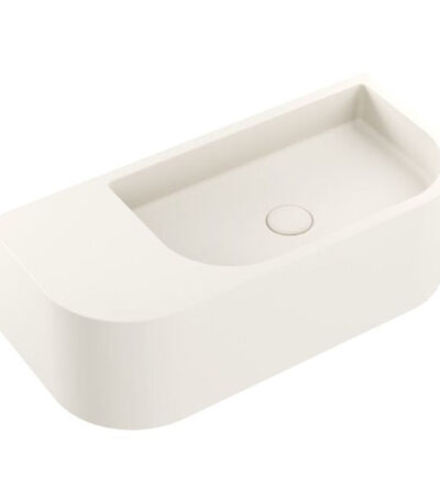 Fienza Blanca Concrete Wall Hung Basin Rh Bowl 650x300x200mm Warm White
