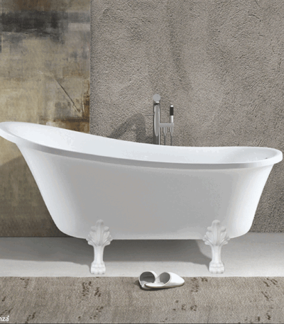 Fienza Claw Foot Bath - Semi-Gloss White Feet