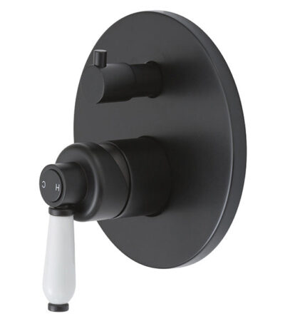 Fienza Eleanor Wall Mixer Diverter - Matte Black/Ceramic