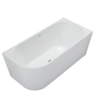 Fienza Isabella Acrylic Corner Bath 1500 with Overflow Gloss White