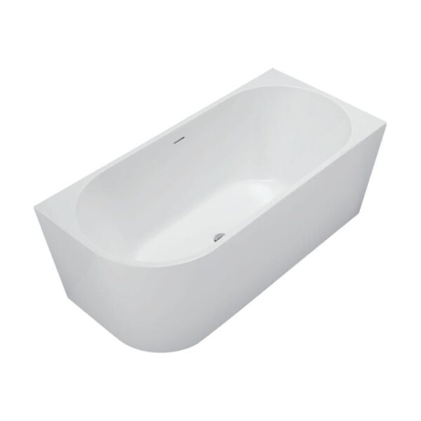 Fienza Isabella Acrylic Corner Bath 1500 with Overflow Gloss White