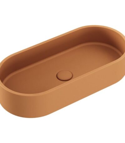 Fienza Jada Concrete Pill Basin Above Counter 600 x 280 x 120mm Tuscan
