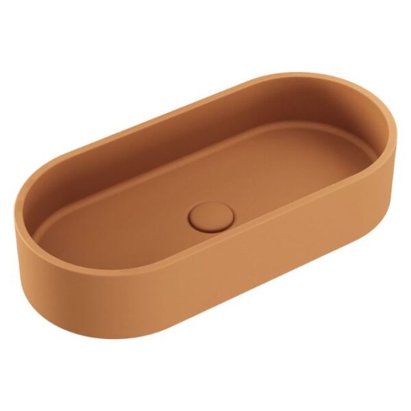 Fienza Jada Concrete Pill Basin Above Counter 600 x 280 x 120mm Tuscan