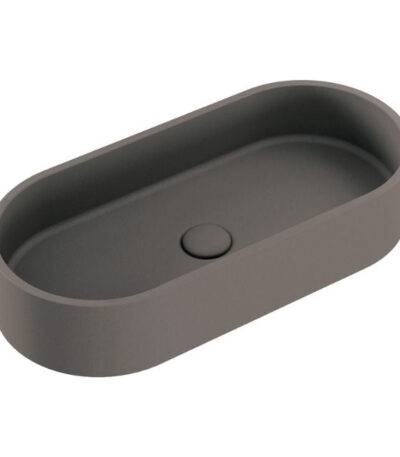Fienza Jada Concrete Pill Basin Above Counter 600 x 280 x 120mm Warm Grey