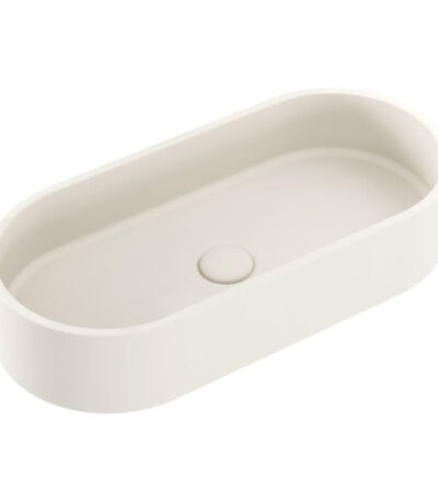 Fienza Jada Concrete Pill Basin Above Counter 600 x 280 x 120mm Warm White