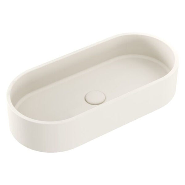 Fienza Jada Concrete Pill Basin Above Counter 600 x 280 x 120mm Warm White