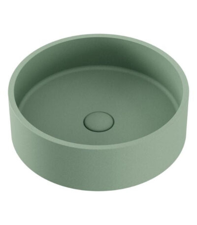 Fienza Jada Concrete Round Basin Above Counter 390 x 120mm Sage