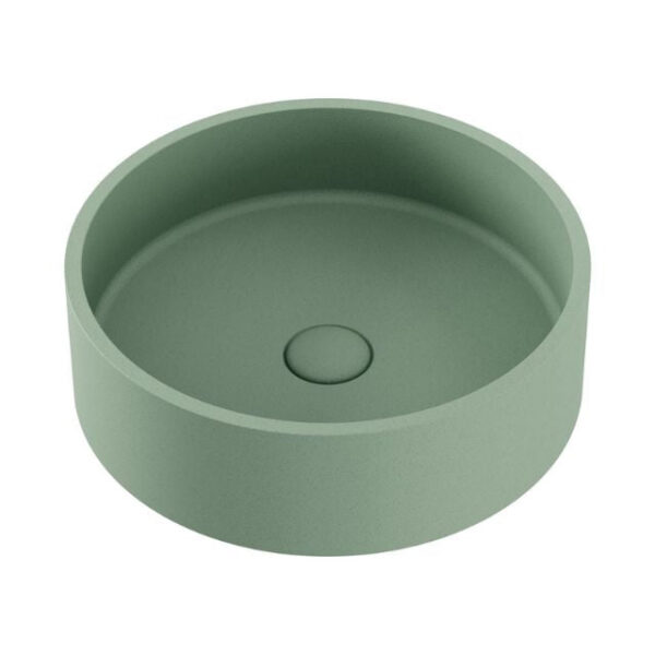 Fienza Jada Concrete Round Basin Above Counter 390 x 120mm Sage