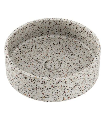 Fienza Jada Concrete Round Basin Above Counter 390 x 120mm Terrazzo